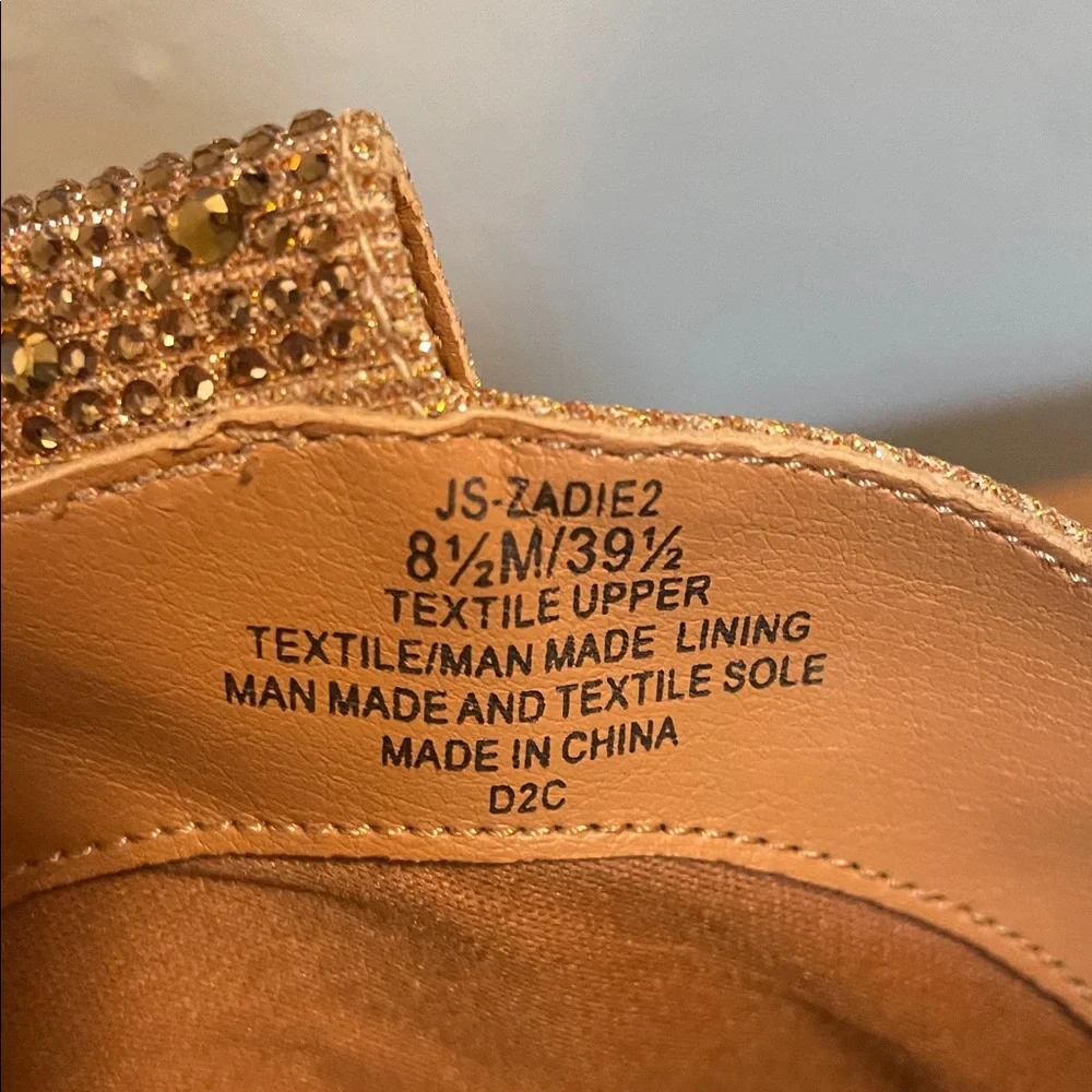 Jessica Simpson Gold/Tan Crystal Western Ankle Boots - Picture 7 of 7